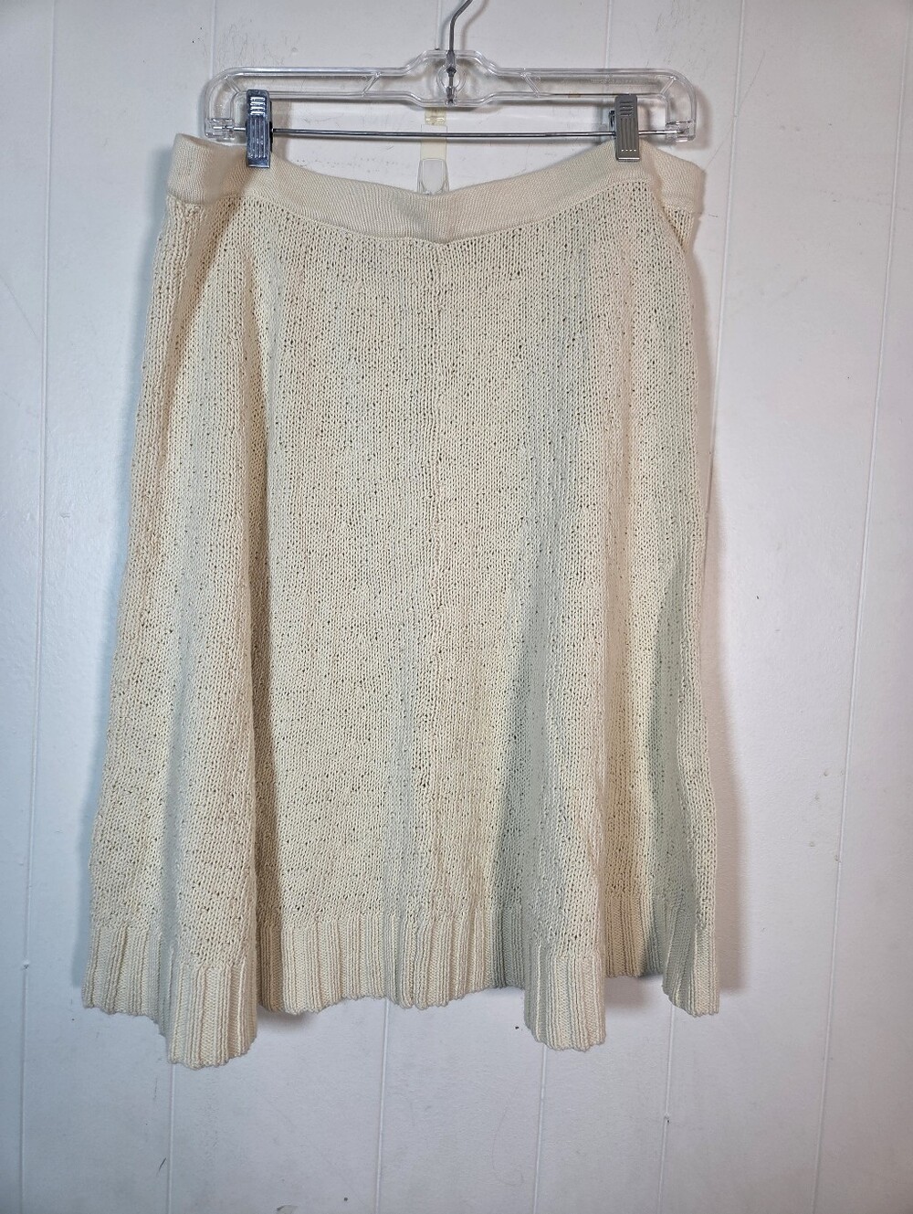 Free People Free-est Asher Knit Sweater Skirt Size XL Cream Ecru